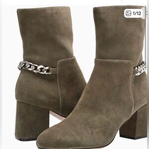 ZAC POSEN Natalia Suede Chain Boots size 10